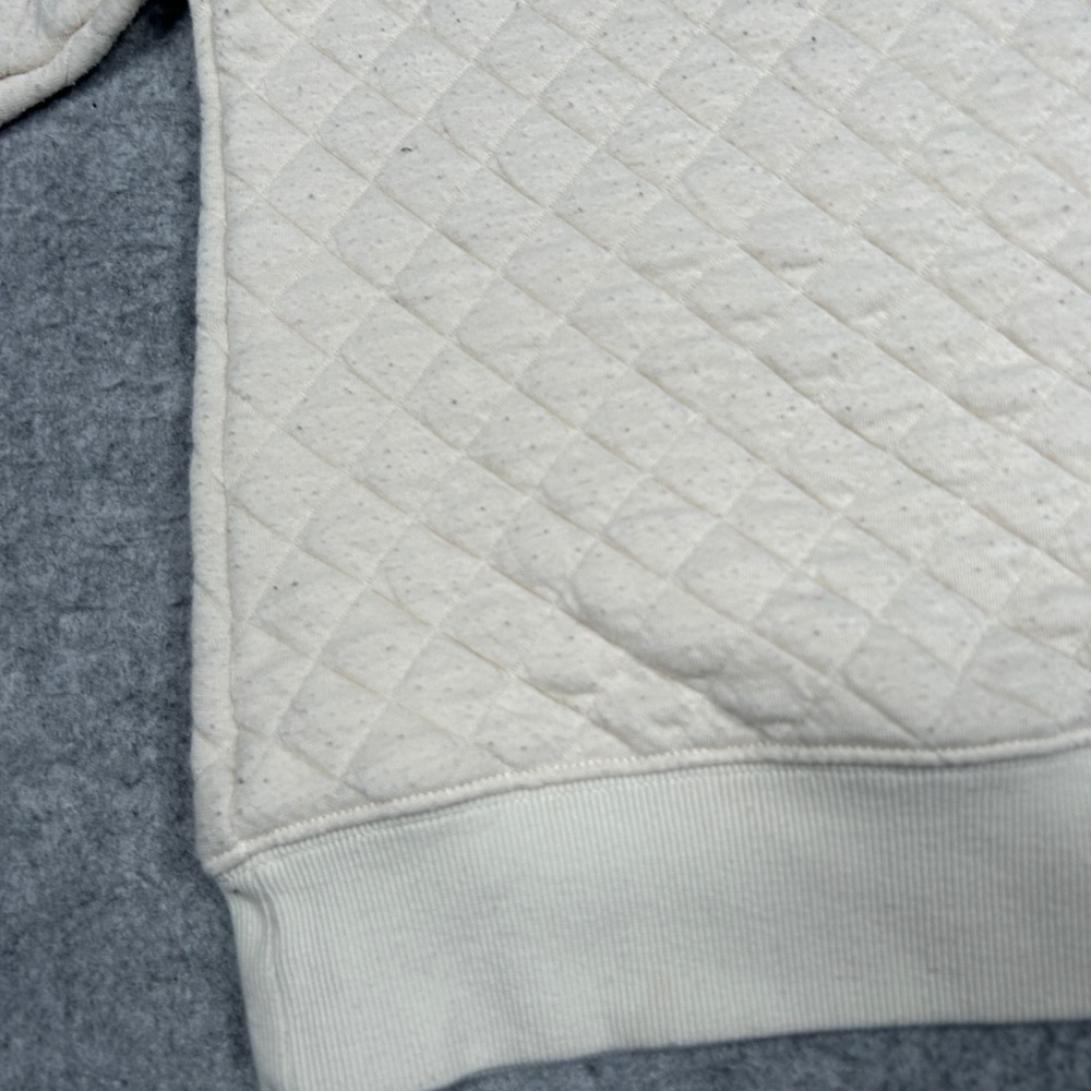 Columbia Sweatshirt Womens XL Cream Quilted Crewneck Pullover‎ Outdoor Casual - Picture 4 of 15